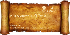 Mutshausz Lúcia névjegykártya